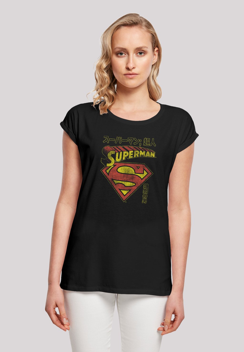 

Футболка с принтом EXTENDED SHOULDER DC COMICS SUPERMAN SHIELD F4NT4STIC, черный