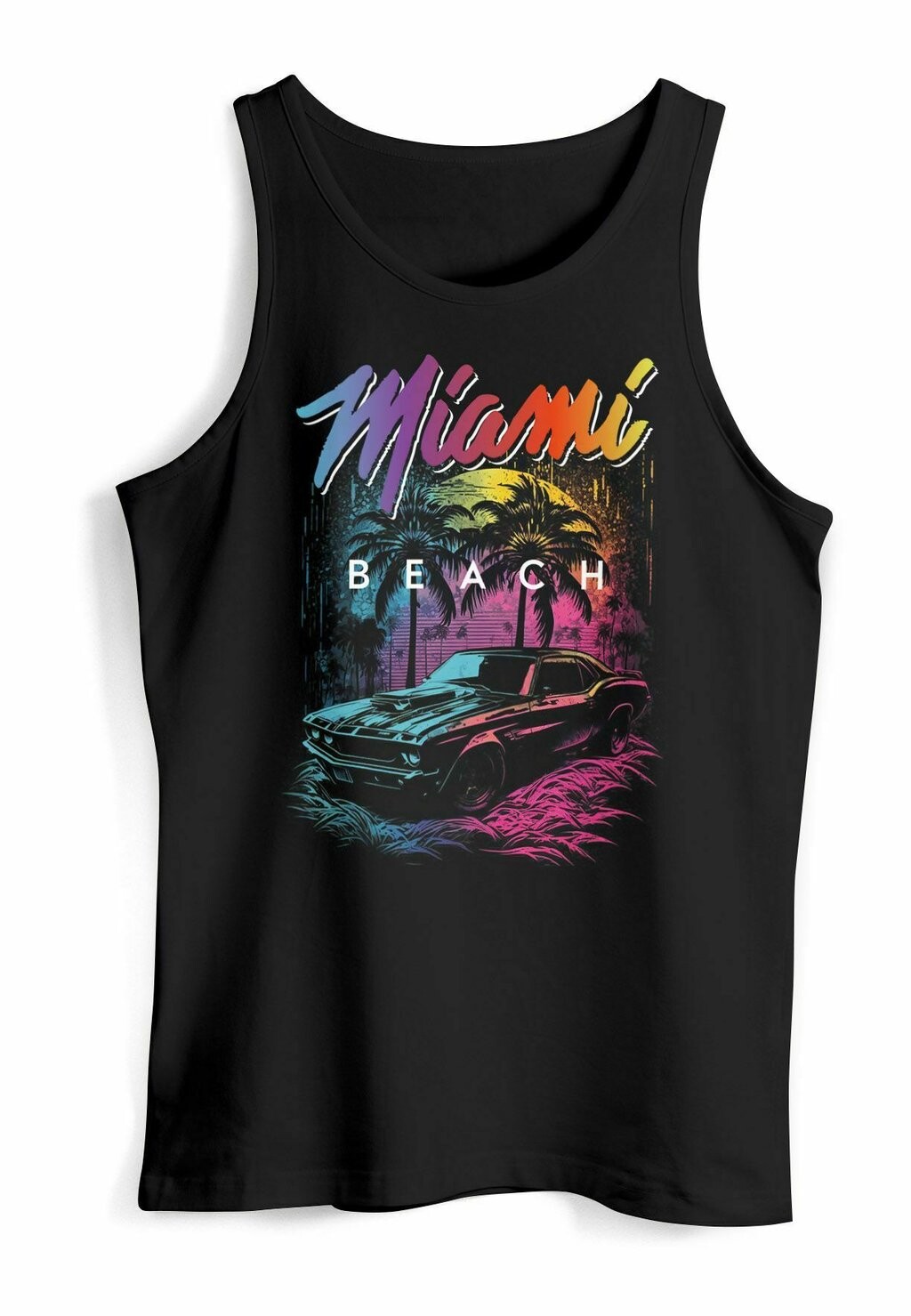 

Топ TANK-MIAMI BEACH USA OLDTIMER CAR PALMEN PRINT FASHIO Neverless, черный