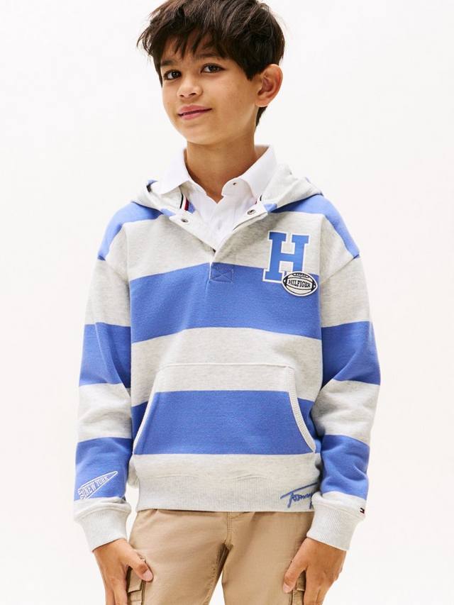 

Детский расслабленный варезный худи из хлопковой смеси Tommy Hilfiger, Soft Sapphire