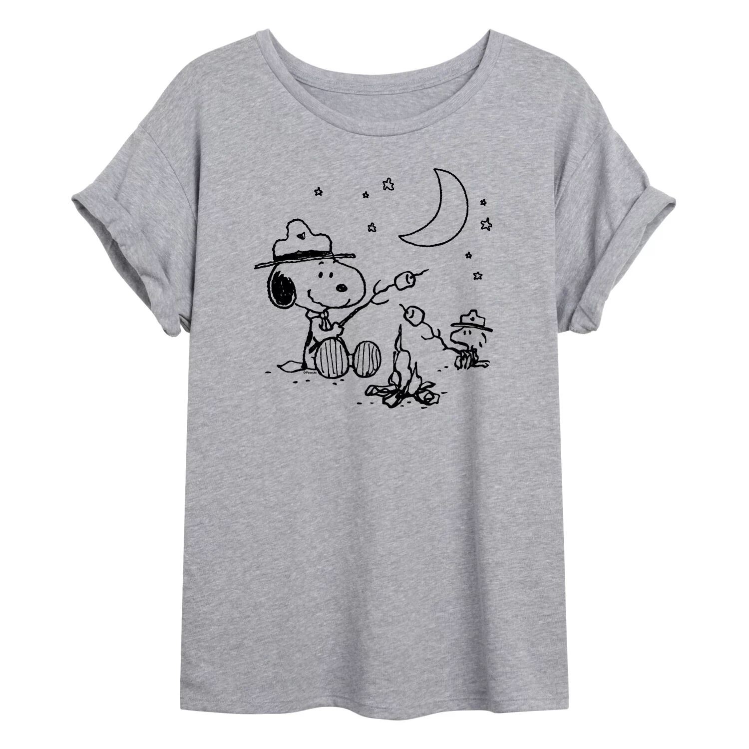 

Детская футболка большого размера с рисунком Peanuts Camping Licensed Character