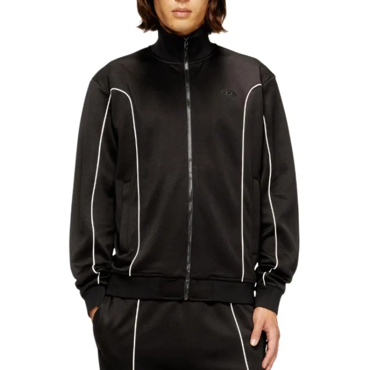 Флисовая куртка F-Locking-Od Sweat-Jacket DIESEL, Black — фото 4