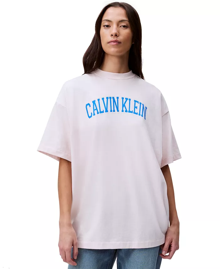 

Женская футболка Boxy Varsity Logo Calvin Klein Jeans, розовый