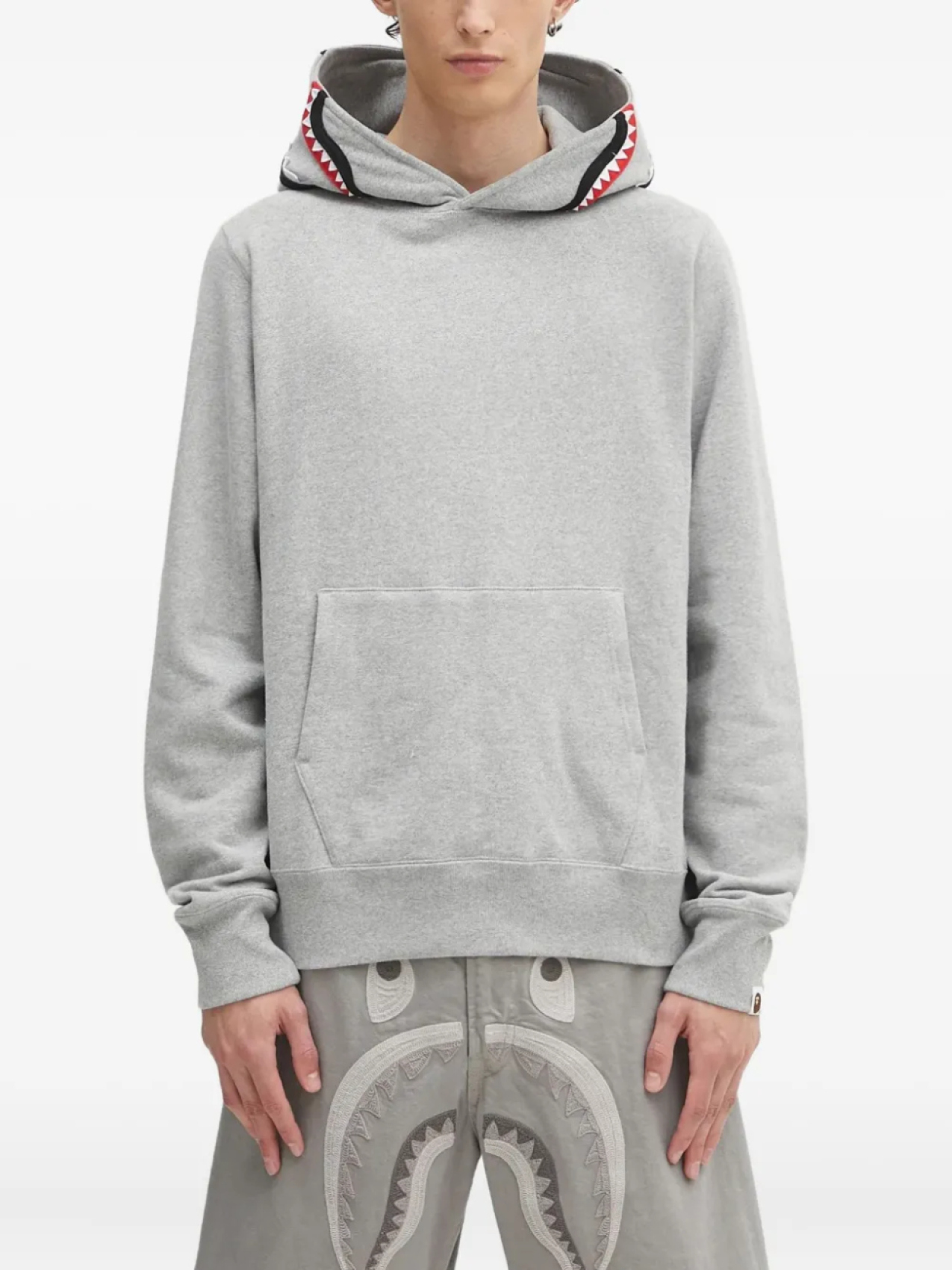 

Толстовка с капюшоном BATHING APE с изображением акулы A Bathing Ape, серый