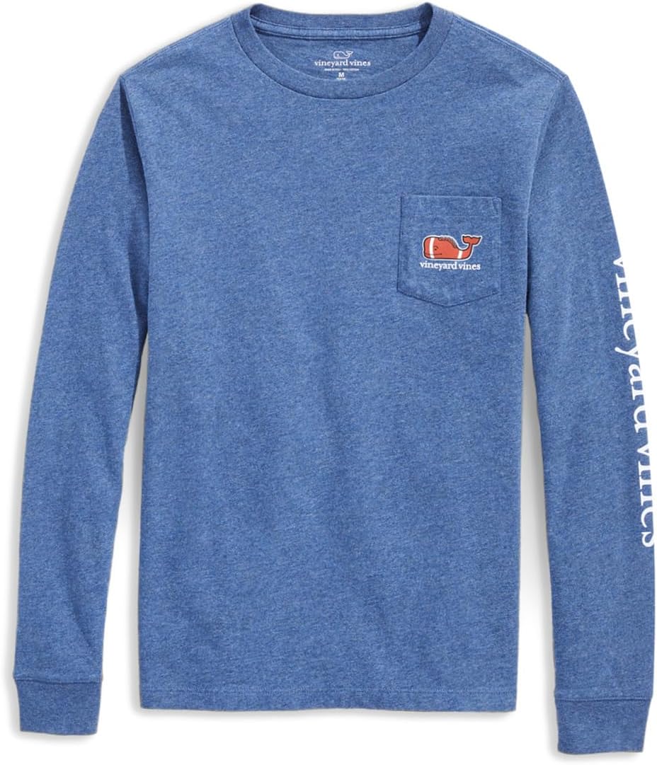 

Футболка Vineyard Vines Kids Long Sleeve Football Pocket T-Shirt, цвет Blue Blazer