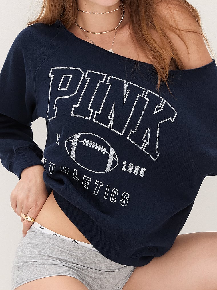 

Толстовка с открытыми плечами из флиса Ivy Pink, синий