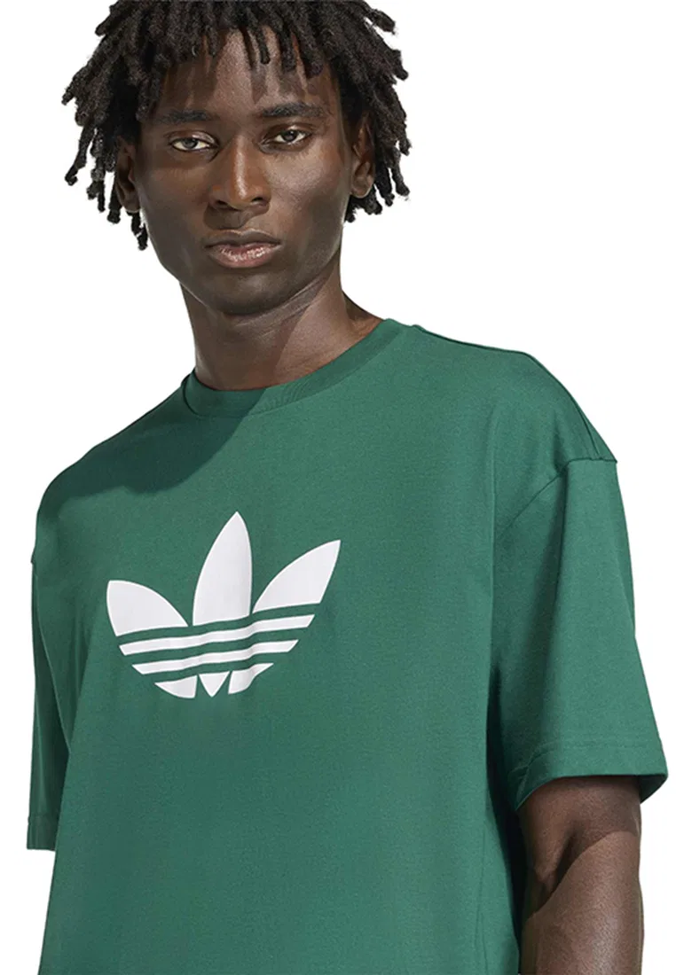 Футболка с принтом Trefoil, Adicolor, Adidas, белый/зеленый — фото 4