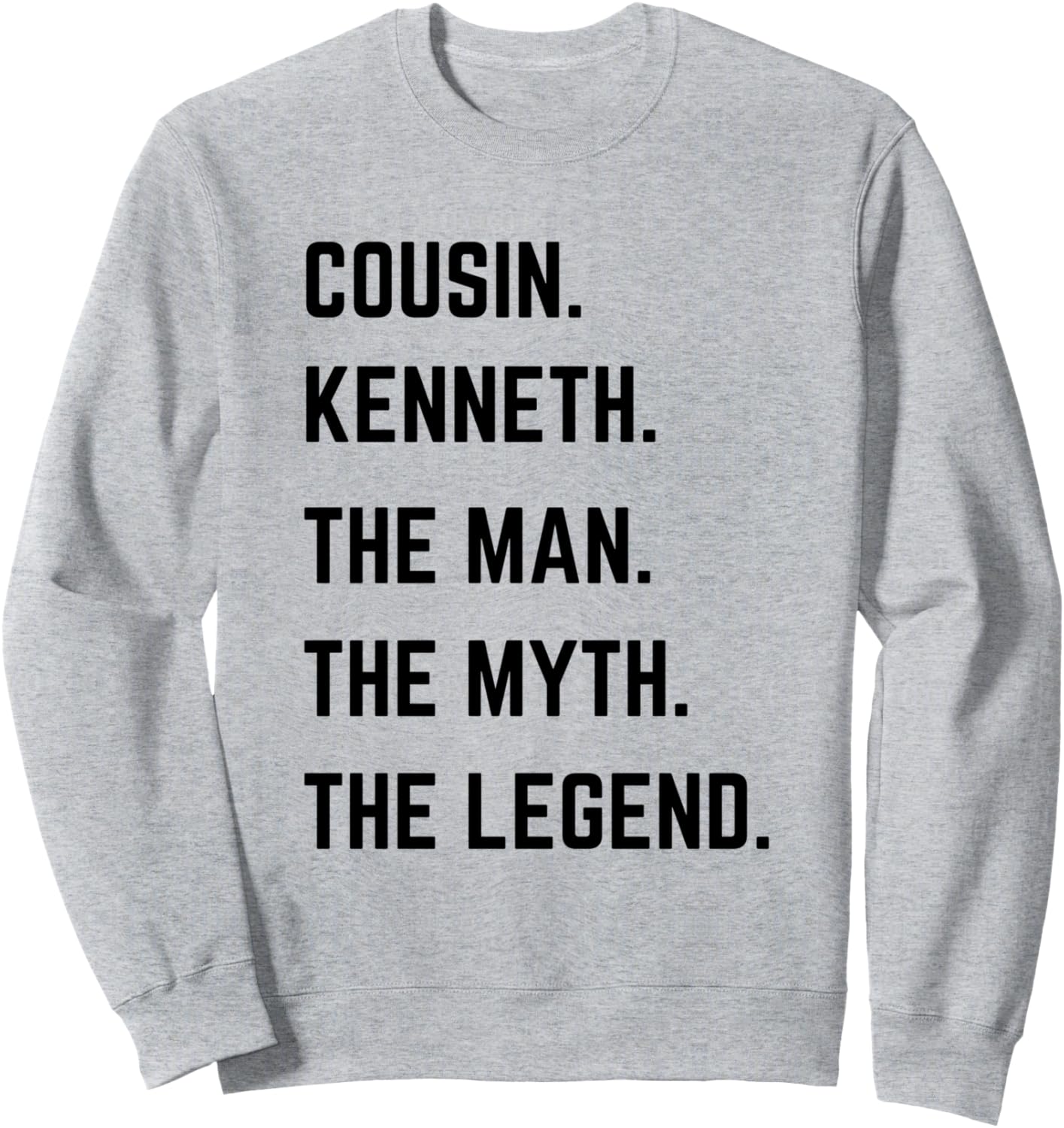 

Толстовка «Кузен Кеннет - легенда» ко Дню отца Cousin The Man The Myth The Legend Mens Gifts, серый