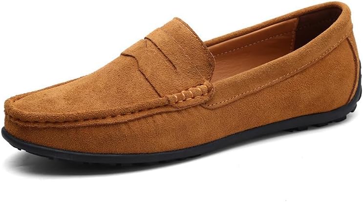 

Мужские замшевые слипоны лоферы, повседневная обувь, мокасины-Гоммино, большой размер Waolsu, коричневый