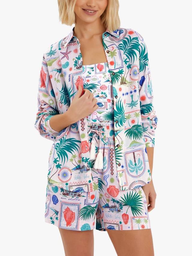 

Футболка с принтом в виде открытки Accessorize, Ivory