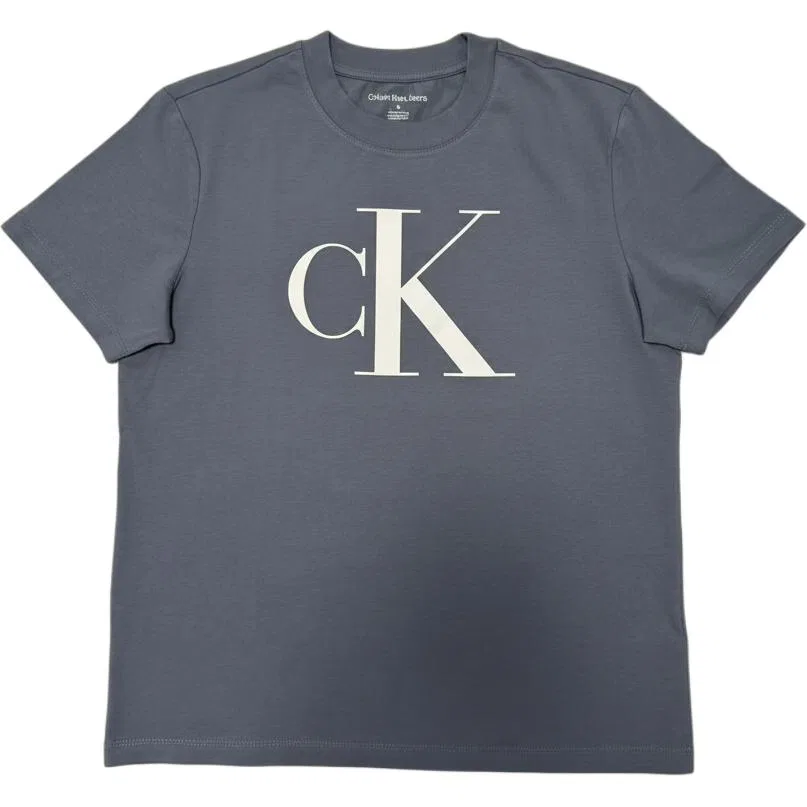 Футболка Calvin Klein с круглым вырезом серая-синяя