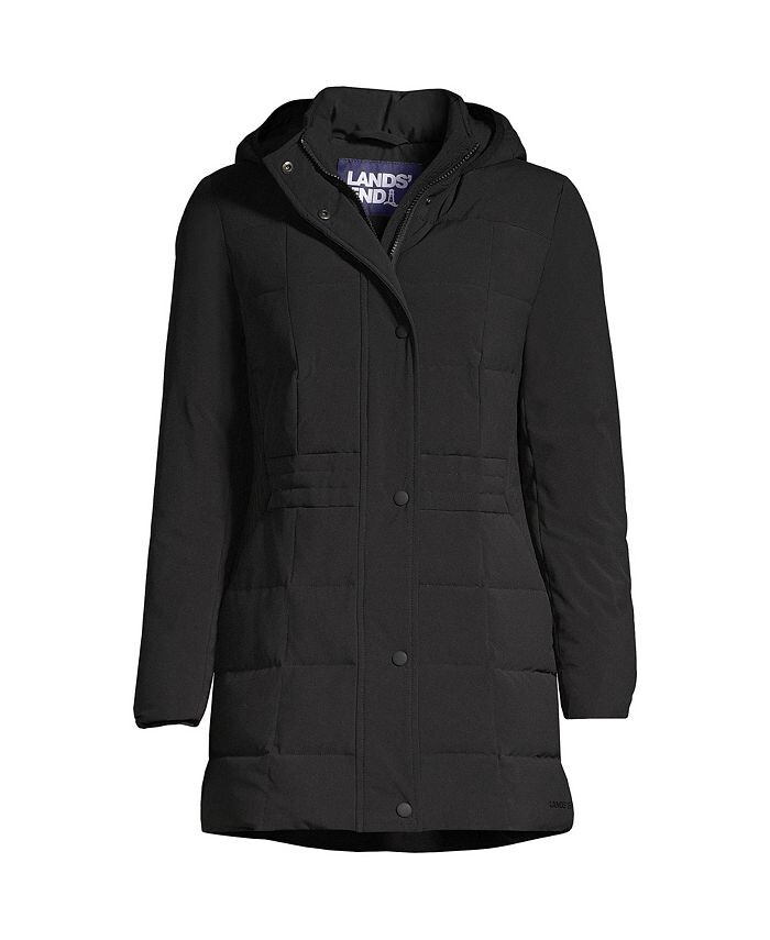 

Женское стеганое пуховое пальто стрейч Lands' End, цвет Black