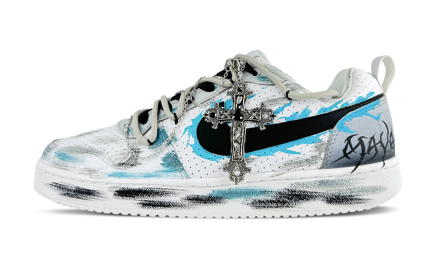 

Кроссовки Nike Court Borough Skateboarding Shoes Men Low-top Blue/Gray, серый