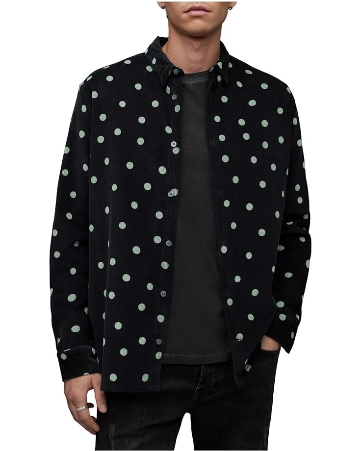 

Рубашка AllSaints Ocular Long Sleeve Shirt, черный