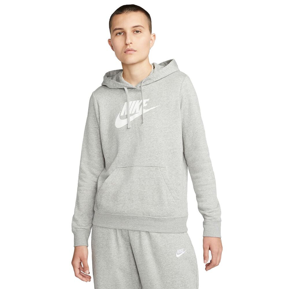 

Женская флисовая худи с большим логотипом Nike Sportswear Club, цвет Gray Heather