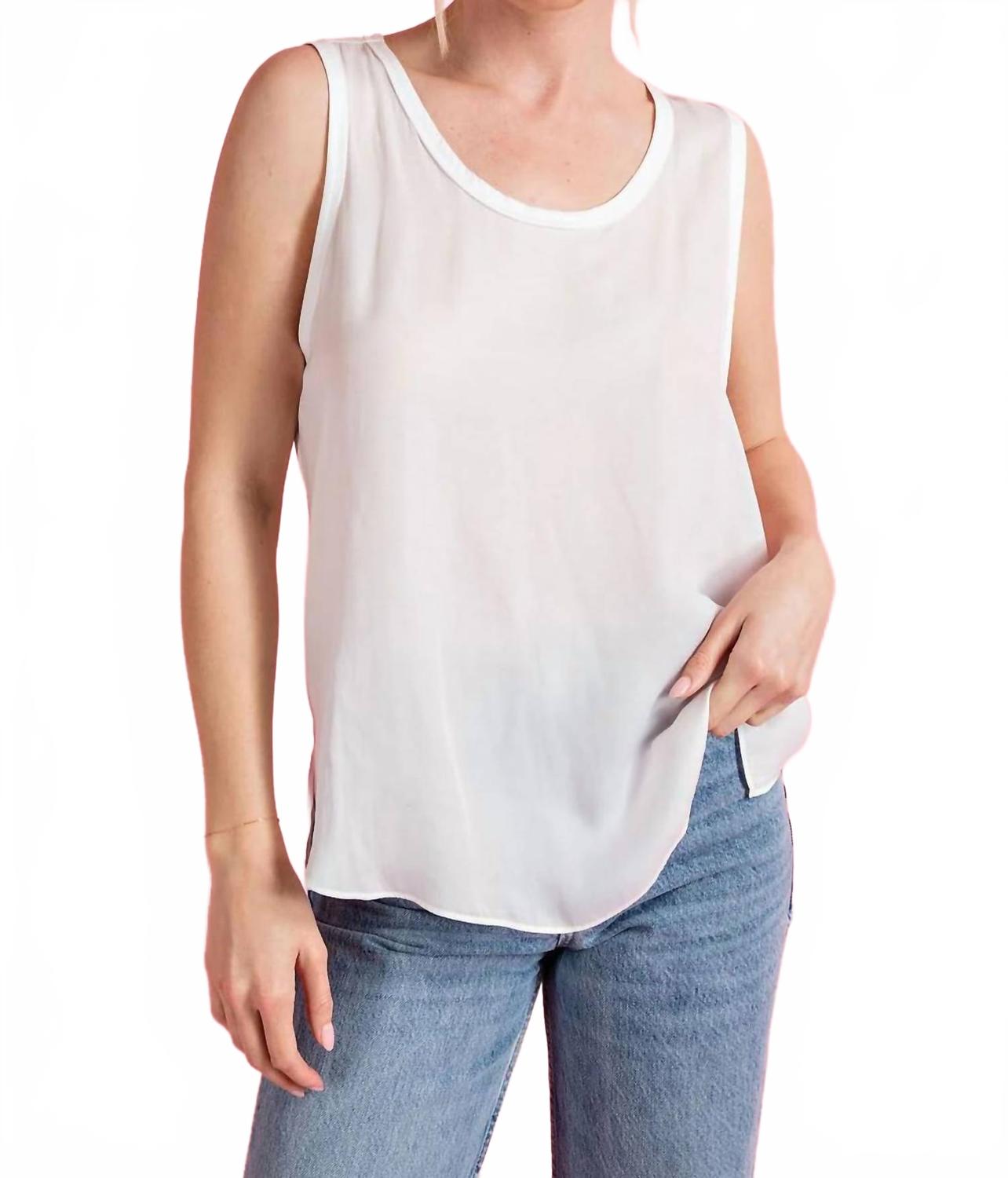 

Топ без рукавов с круглым вырезом белого цвета Eesome, белый