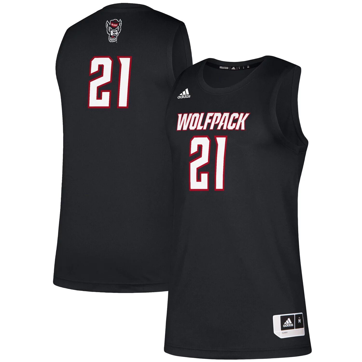 

Мужская черная майка № 21 NC State Wolfpack Swingman adidas, Черный, Мужская черная майка № 21 NC State Wolfpack Swingman adidas