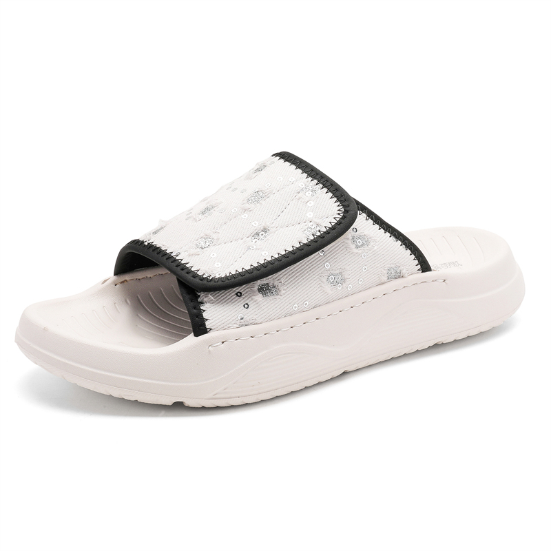 

XIMO BULL Мужские белые тапочки-слайды с вышитой резиновой подошвой, устойчивые к истиранию