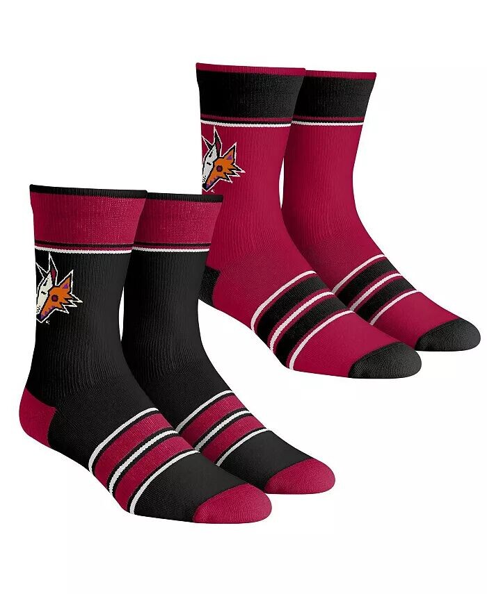 

Молодежные носки для мальчиков и девочек Arizona Coyotes, комплект из 2 носков в несколько полосок Team Crew Rock 'Em, мультиколор