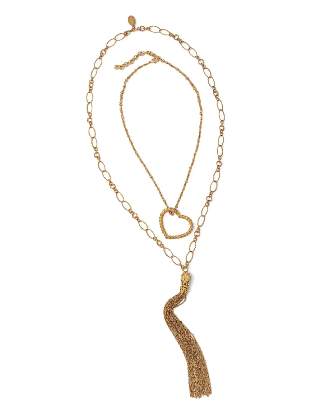 

Двойное ожерелье с кулоном в виде сердца Twinset, золотистый