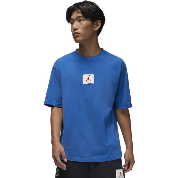 Футболка Air Jordan x Two18 Logo Tee 'Blue', цвет team royal/gym red — фото 4