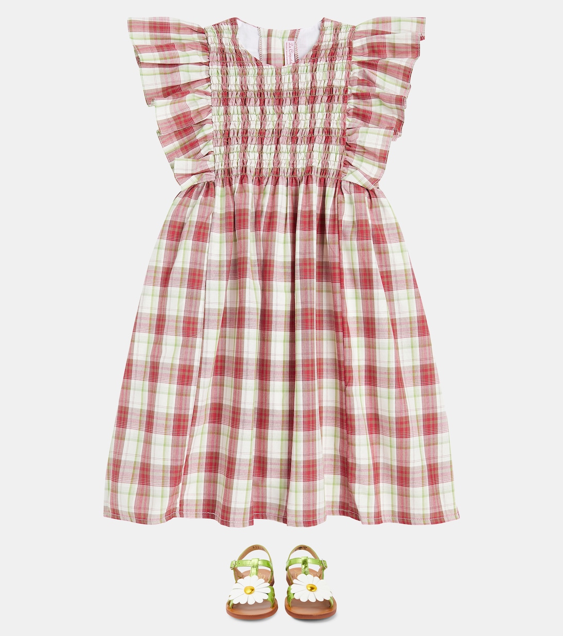 Платье Blanca из хлопковой смеси в клетку La Coqueta, Red Check — фото 2