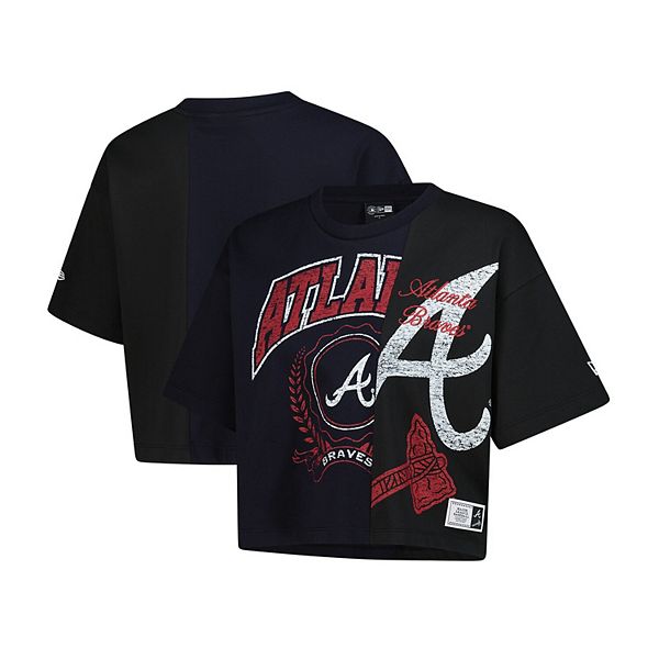 

Женская футболка кроп navy atlanta braves upcycled colorblocked boxy New Era, Синий, Женская футболка кроп navy atlanta braves upcycled colorblocked boxy New Era