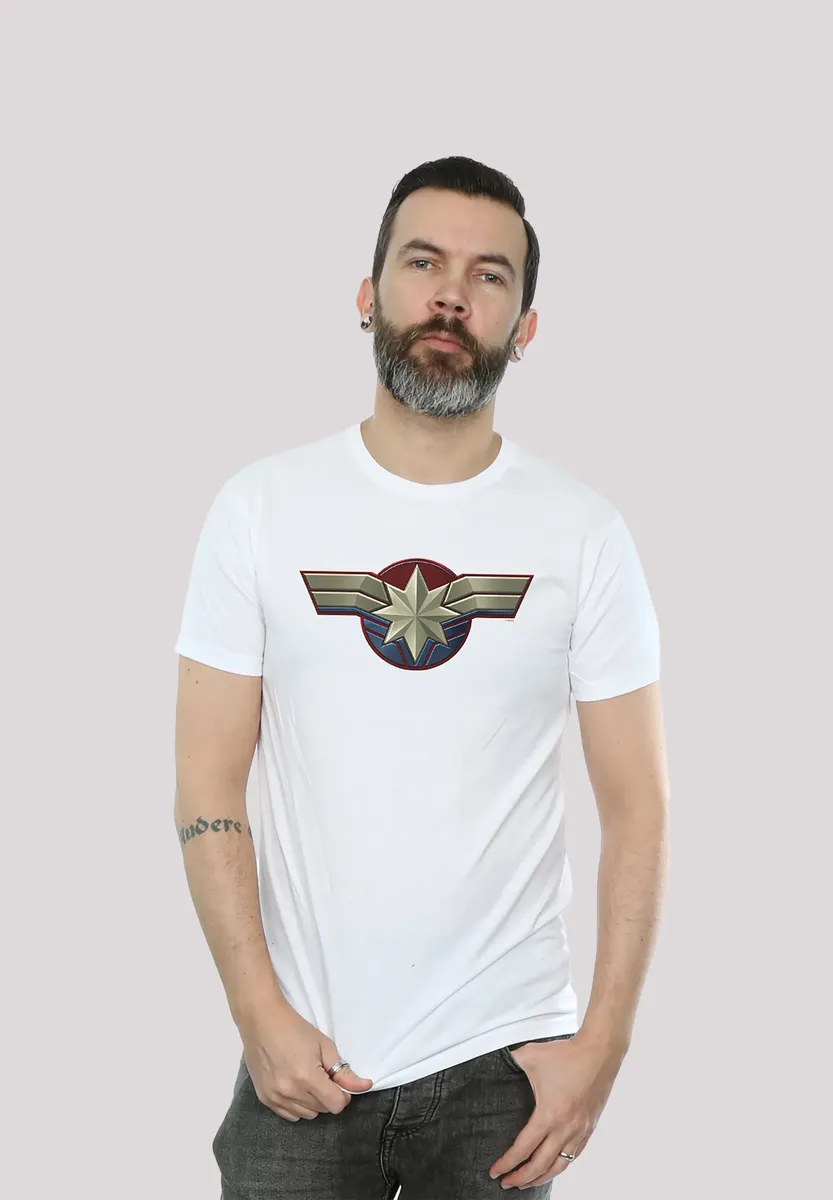 

Футболка F4NT4STIC "Marvel Captain Marvel Chest Emblem", принт, белый