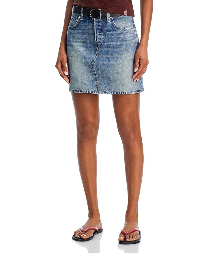 

Мини-юбка из денима с принтом Miramar Ponte rag & bone, синий