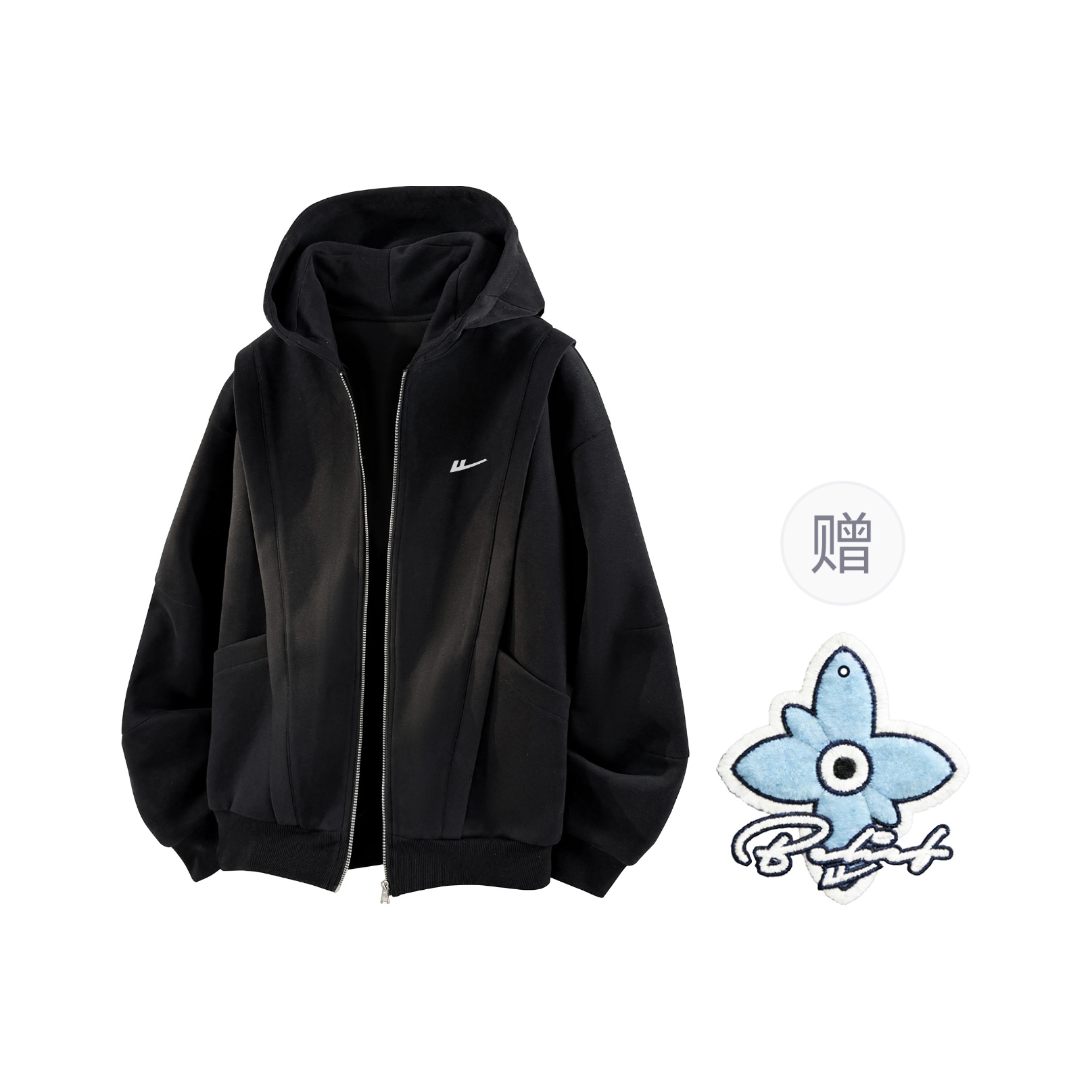 

Толстовка женская худи кардиган Moderate WARRIOR, черный[free badge+scented sachet charm]