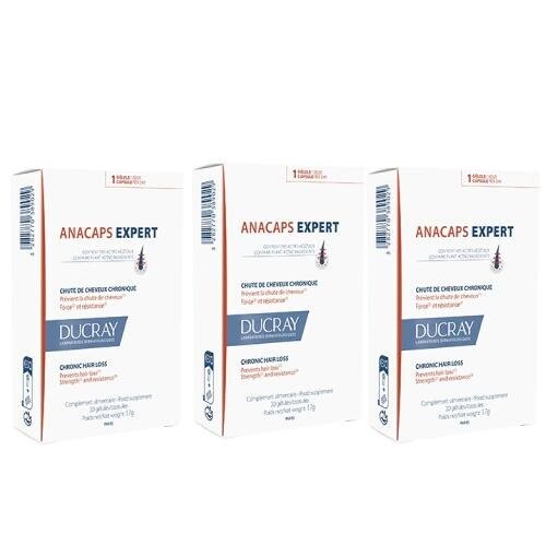 

Ducray Anacaps Expert, Волосы, Кожа, Ногти, 3x30