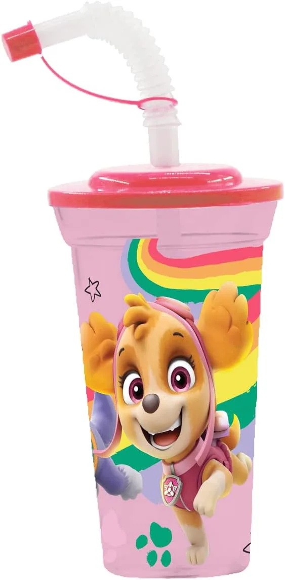 Детская кружка Paw Patrol 33345088 с крышкой и трубочкой, 430 мл p:os