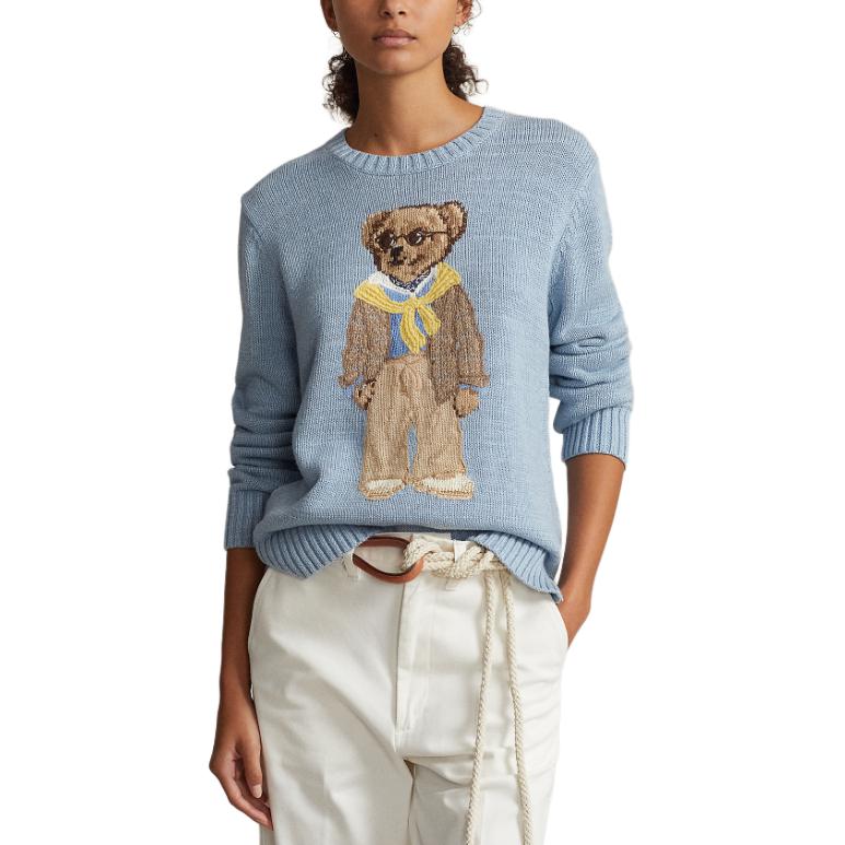 Вязаный свитер SS24 женский Polo Ralph Lauren, синий — фото 4