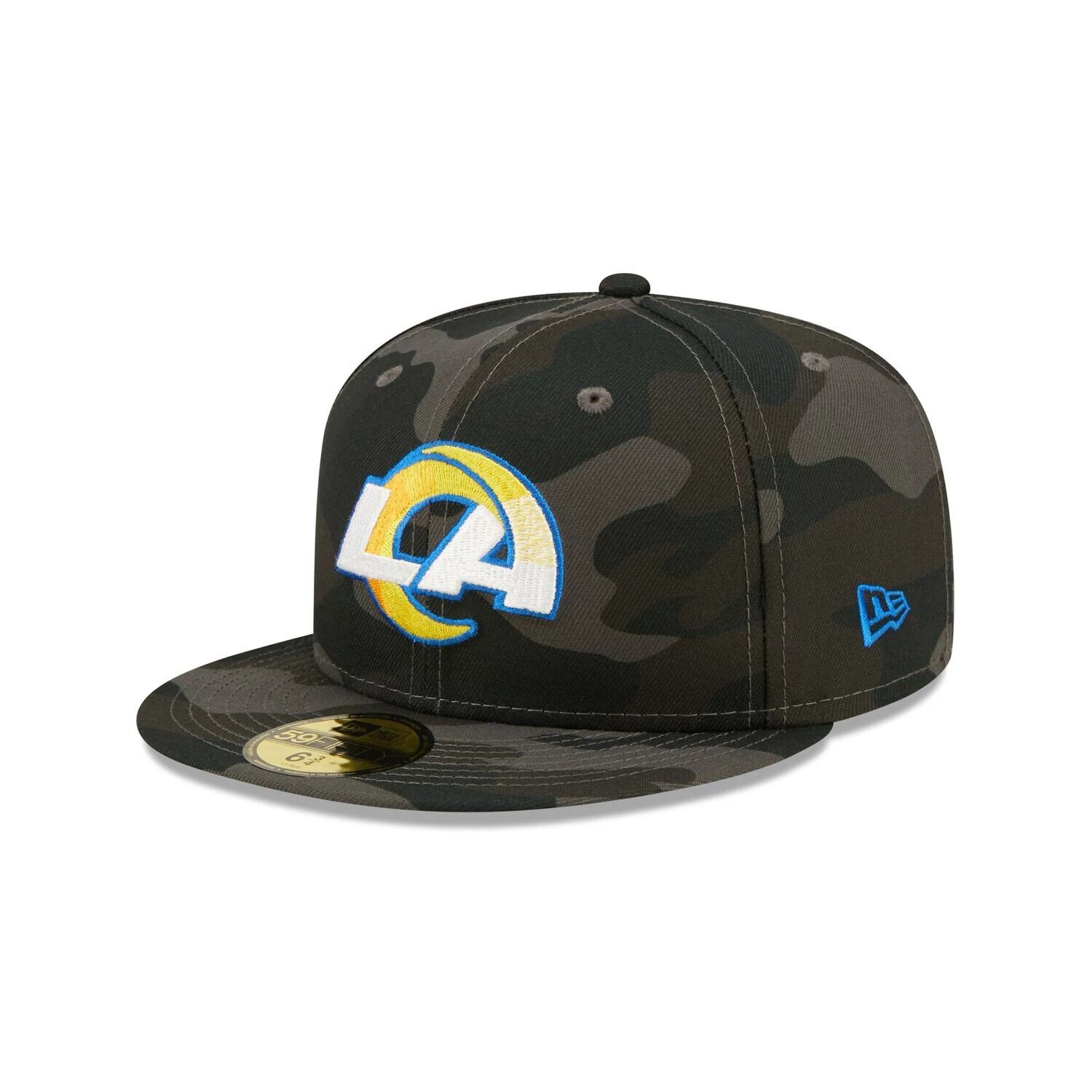 

Мужская облегающая шляпа New Era Black Los Angeles Rams Camo 59FIFTY