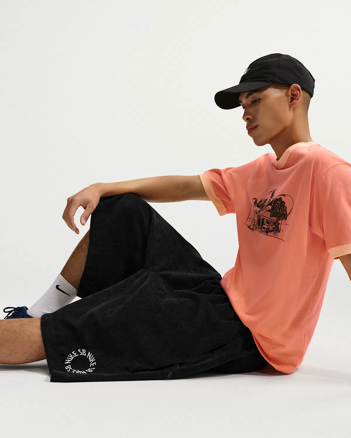 Кордурой шорты для скейтбординга Nike SB, Black/White — фото 4