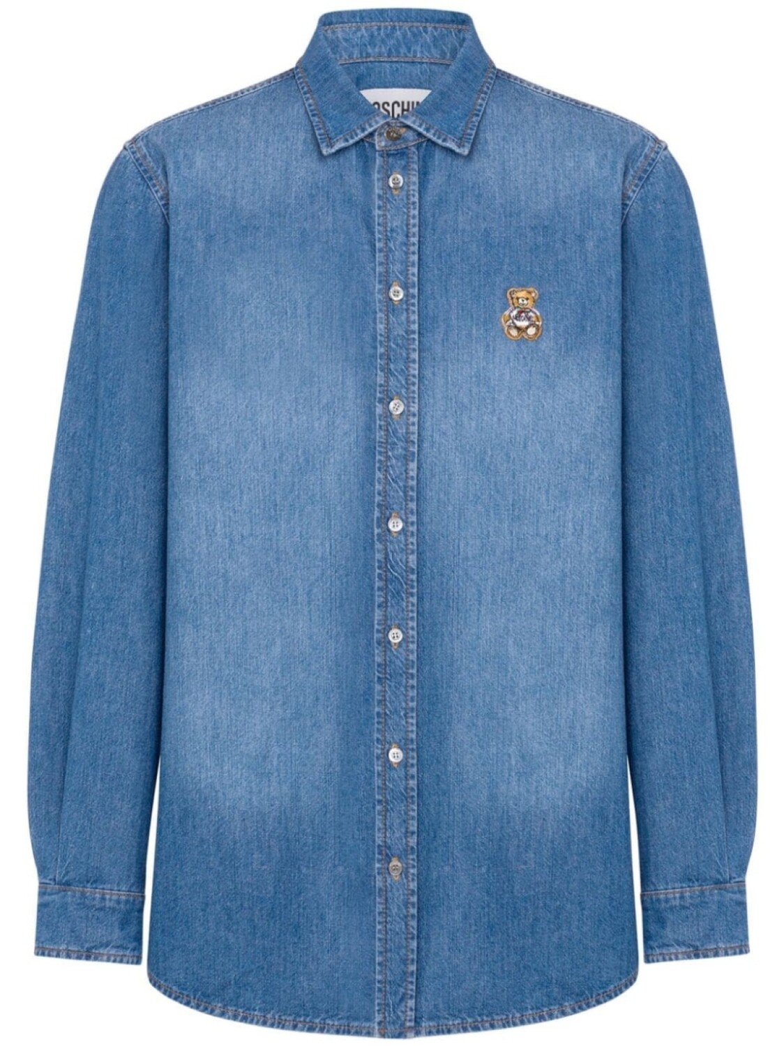 

Moschino джинсовая куртка с аппликацией Teddy Bear, синий