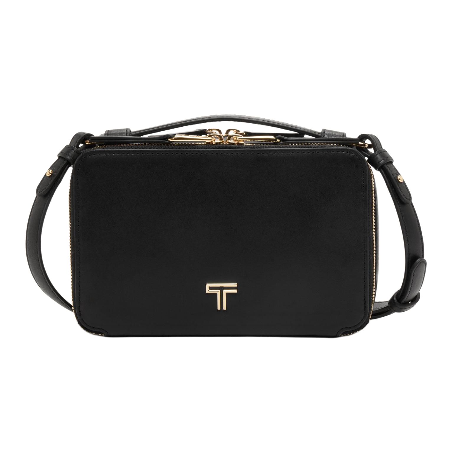 

TUMI Voyageur кожаная сумка, через плечо, кроссбоди женская black & light gold