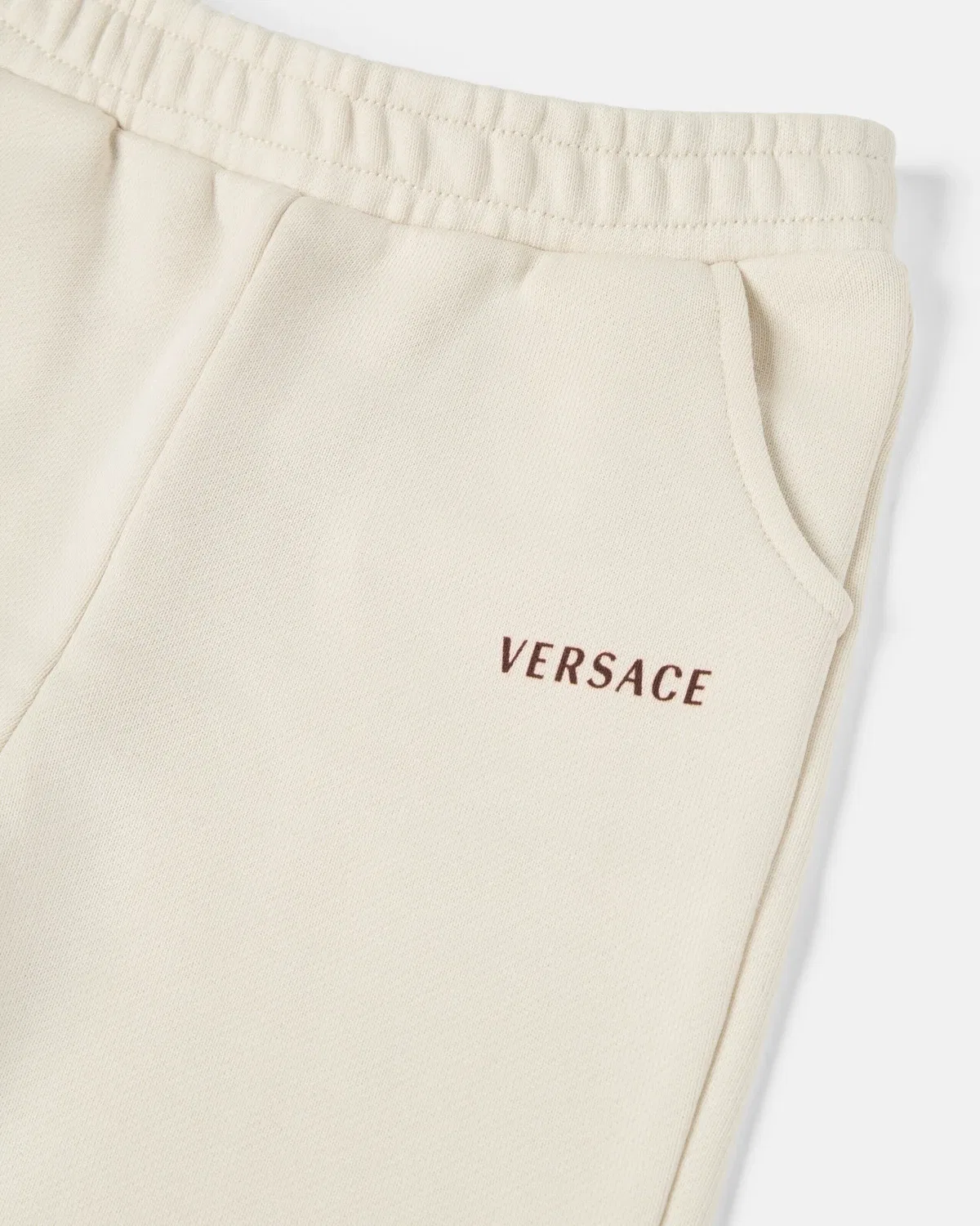 Детские хлопковые джоггеры с принтом Versace, белый — фото 4