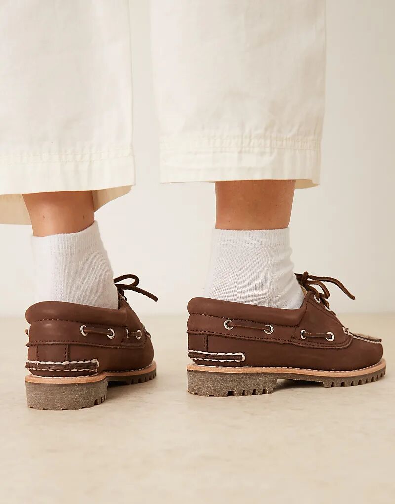 Туфли-лодочки Timberland Noreen 3 Eye с леопардовым принтом и мехом пони — фото 4