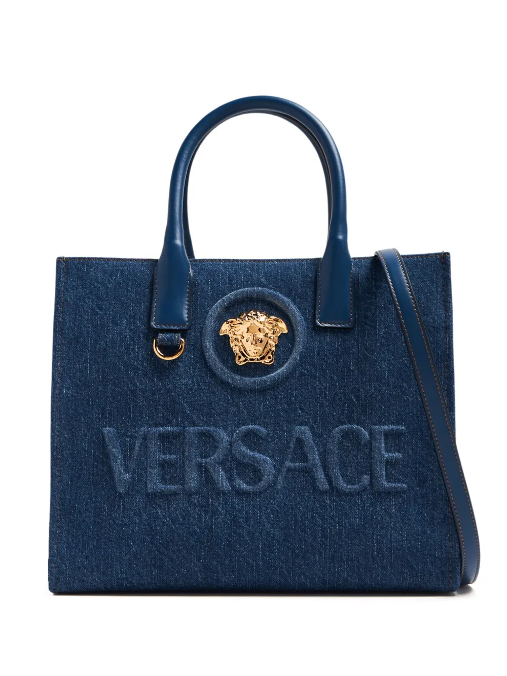 

Сумка-тоут La Medusa из денима VERSACE, синий