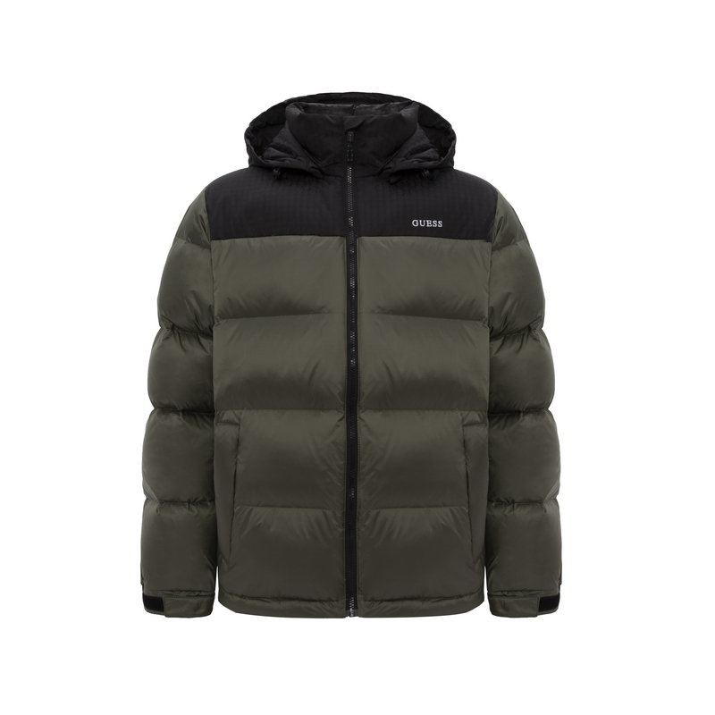 

GUESS Мужская пуховая куртка, A81U-Green & Black
