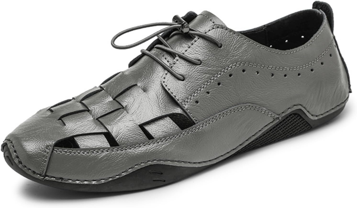

Мужские кожаные повседневные туфли с вырезами, стильная летняя обувь - идеально для прогулок на природе, городских исследований и ежедневной носки Kpdwfms, серый