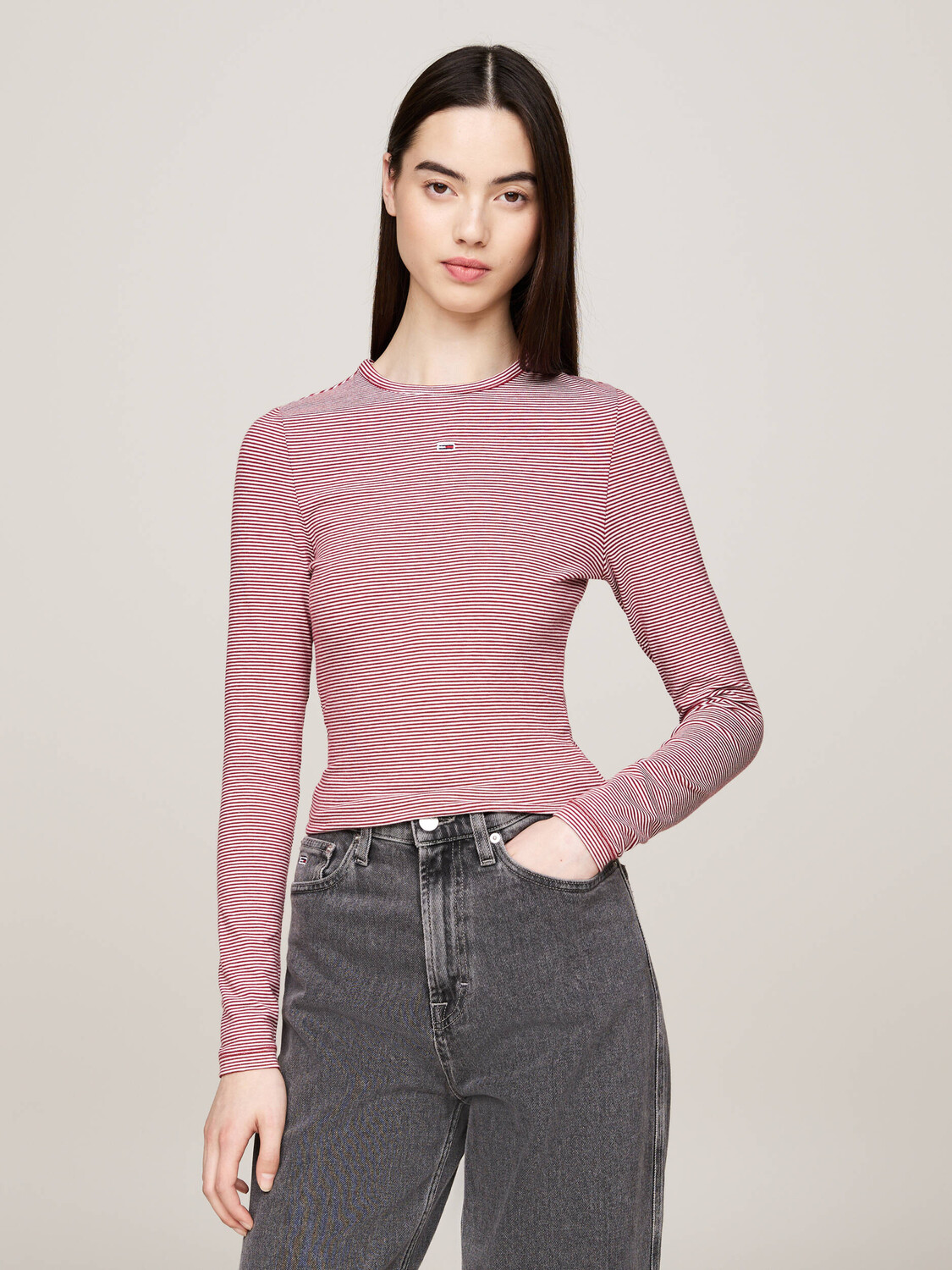 

Блуза Tommy Jeans Slim Fit, красный