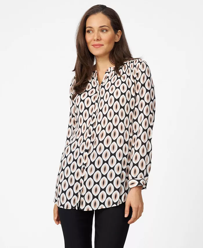 

Женская блуза со сборками и пуговицами Smock Pleated Button Up Top Cable & Gauge, мультиколор