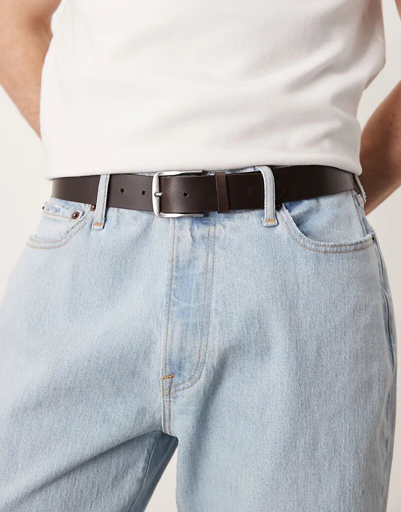 

Классический кожаный ремень коричневого цвета Calvin Klein Jeans