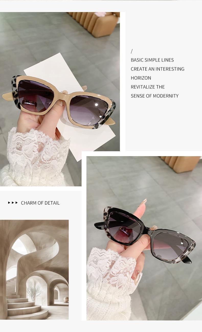 

Ретро солнцезащитные очки в стиле «кошачий глаз» с леопардовым принтом, маленькая оправа, защита от синего света, женские повседневные, декоративные зеркальные линзы Gksbnck, C12