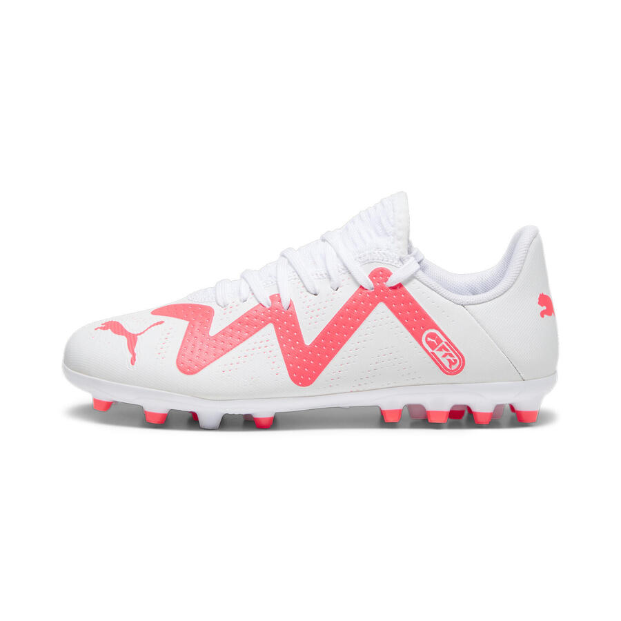 Футбольные бутсы FUTURE PLAY MG для молодежи PUMA White Fire Orchid Red — фото 3