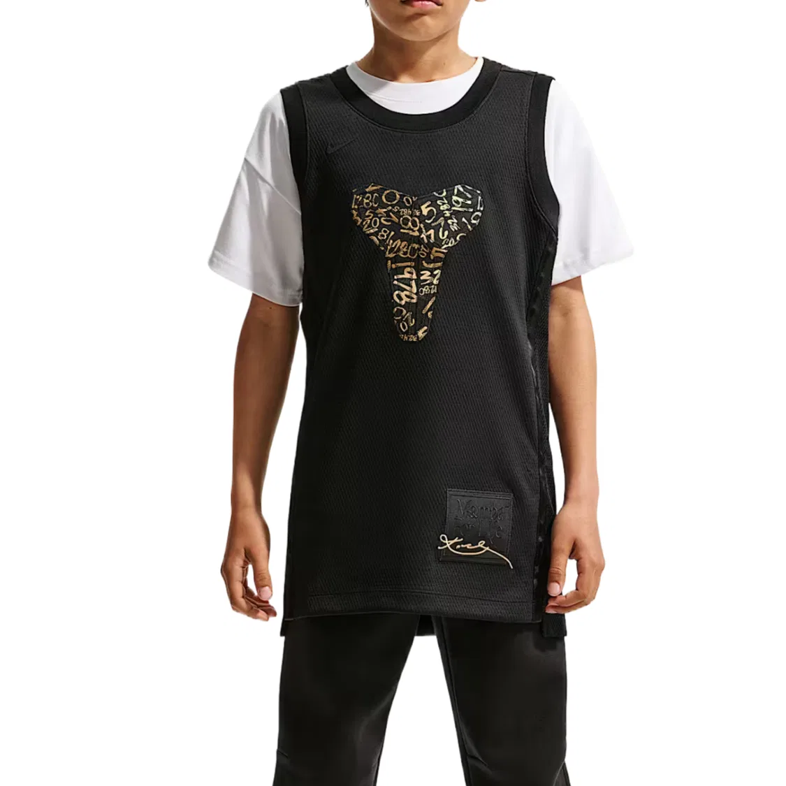 Майка детская Nike Black/Metal Gold — фото 3