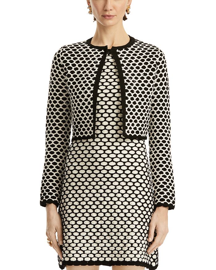 

Жакет с пайетками "Honey Comb" вязаный Oscar de la Renta, черный