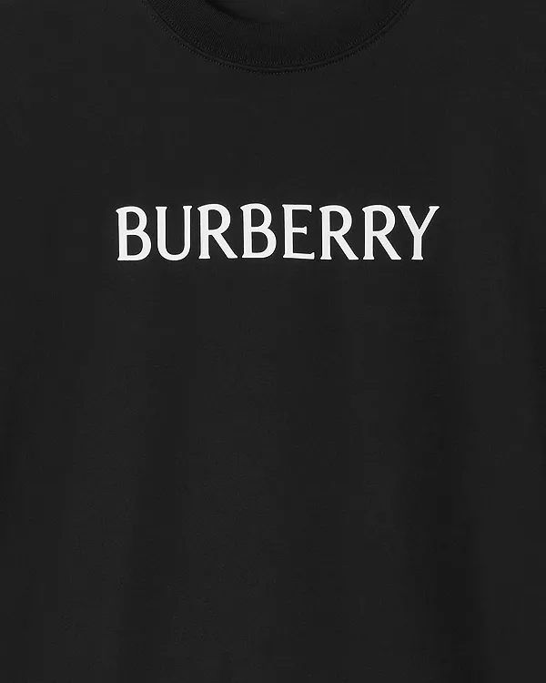 Футболка Burberry с логотипом, хлопок, черный — фото 3