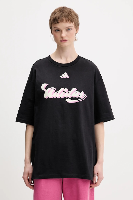 

Хлопковая футболка house of tiro Adidas, черный
